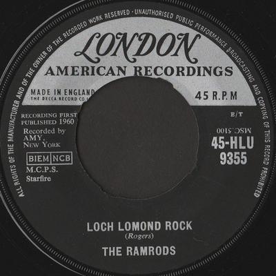 7inch Record RAMRODS - Loch Lomond Rock / Take Me Back To  45HLU9355 London Records, 1961 UK Rock Used