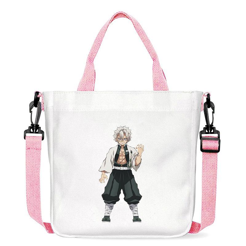 Japan cartoon comics Demon Slayer Print Canvas Bag Stylish Crossbody Bag Large Capacity Commuter Shoulder Bag 7554