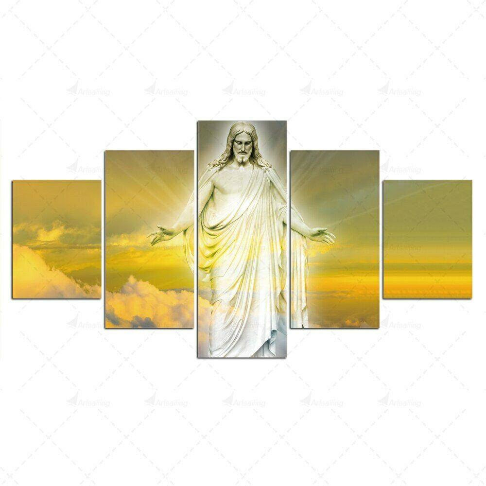

5 шт. закат религия Иисус Декор холст картина настенное искусство 5 шт. картины плакат домашний декор декор комнаты абстрактный современный