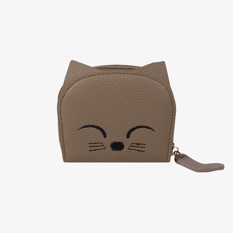 Korean Cartoon Coin Purse: Cute PU Wallet with Multi-Card Slots and ID Holder