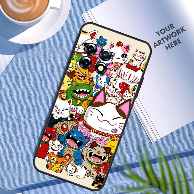 Lucky Cat Maneki Neko Japanese Case For OnePlus Nord 5 CE 2 3 4 Lite N30 OnePlus 11 12 13 15 12R 13R 10T 13T 9 10 Pro Cover