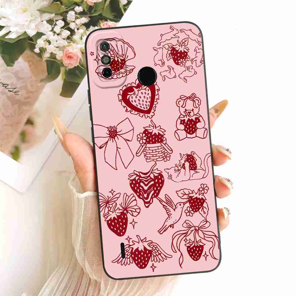 For Tecno Spark Go 2020 CAse Petty Girl FLower Silicon Soft Case Cover For Tecno Spark Go SparkGo 2020 KE5 Fundas Bumper