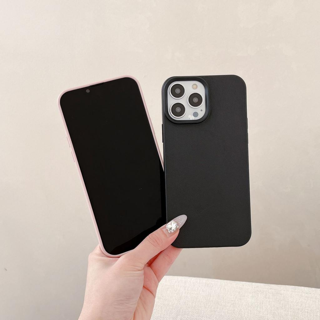 Koreanischer INS Schlichter Weicher Fall mit Kunstledertextur Kompatibel mit iPhone 16 Pro Max Handyhülle Apple 17 Neues Modell 14/15