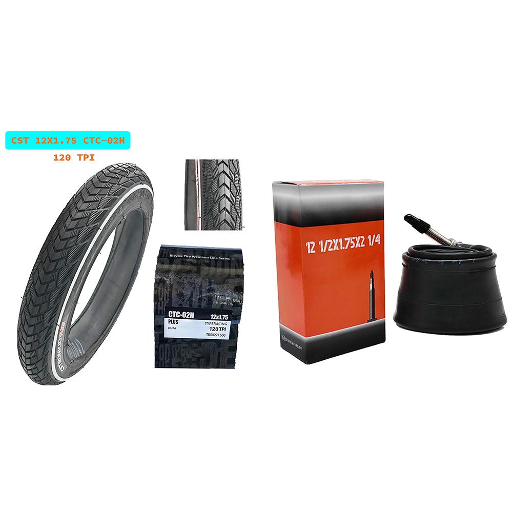 12 Zoll Fahrradreifen 12 1/2 x 1,75 x 2 1/4 (47-203) Innen- und Außereifen Fahrradreifen Bike Explosionssichere Luftlose Reifen Für Faltrad Schieb