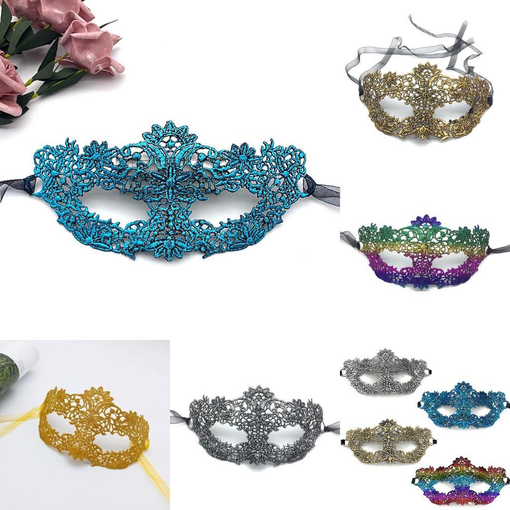 Lace Adult Costume Mask With Gold Silver Embroidery For Costume Party And Holiday Celebrations