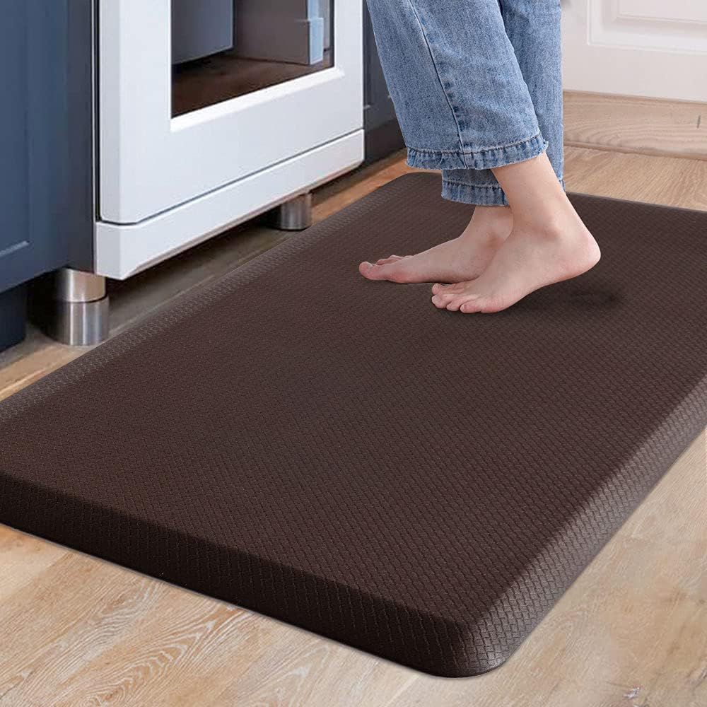 

New Anti-Fatigue Standing Mat, Kitchen Mat with PVC Waterproofing, Non-Slip Kitchen Rug for Standing Desk, Kitchen, Office 44x70cm кофейный