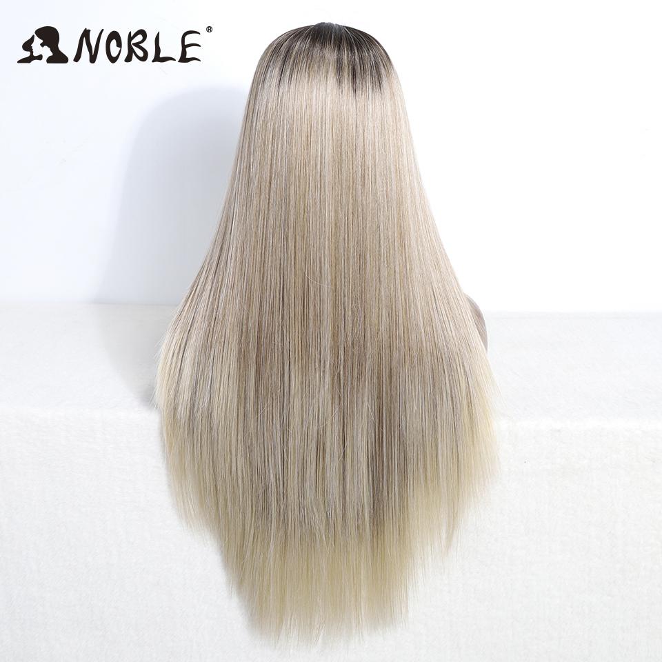 Noble Synthetic Lace Front Wig Lace Part Wig Long 28 Inch Cosplay Lace Wig Blonde Ombre Lace Wig for Women Synthetic Lace Wig