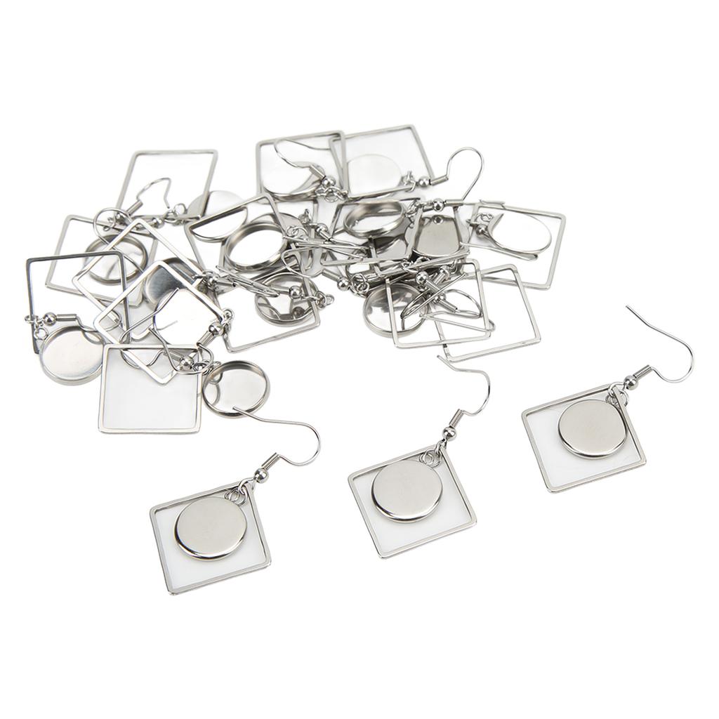 20PCS Earring Blanks Personality Hollow Out Stainless Steel DIY Earrings Trays for Jewelry Making DIY Craft