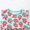 Strawberry Print Girls' Knitted Cotton Sleeveless Princess Dress for Young Children