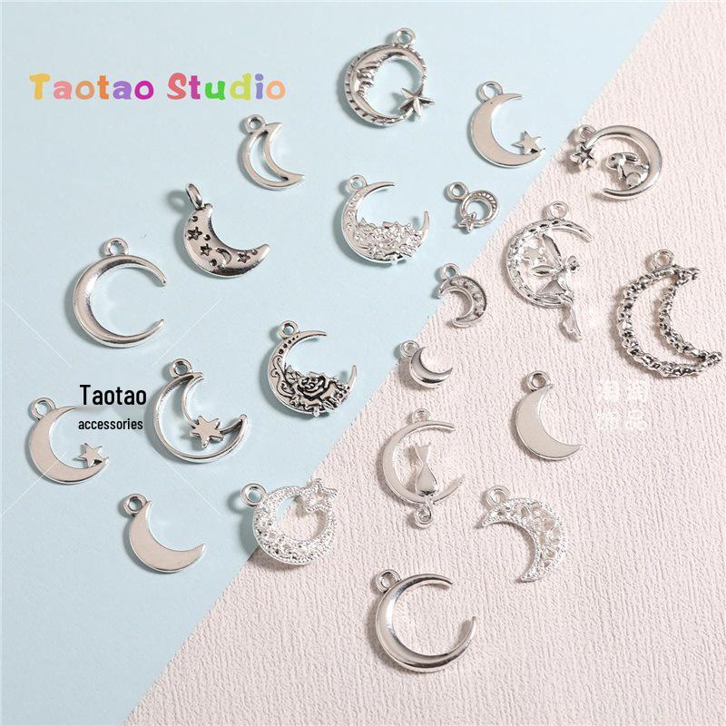 Moon Series Hollow Pendant Charms for DIY Beaded Jewelry