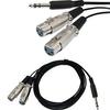 ROSEBE 6.35mm Male To XLR Female Audio Y Splitter Converter Cable 30cm / 1.8m TRS Male To Dual XLR Female Stereo Microphone Adapter