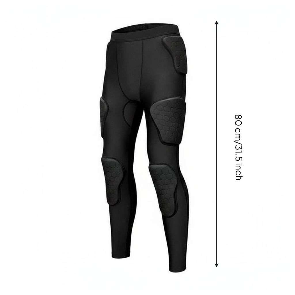 Pantaloni a Compressione Imbottiti Assorbiurto Allenamento Portiere