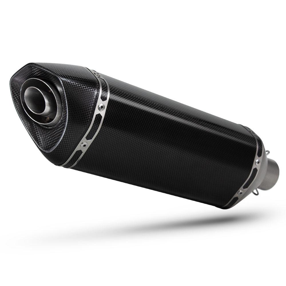 470 Round Tail Carbon Fiber Exhaust Pipe for Motorcycle/Scooter Modification, Large Hexagon, 51MM Diameter