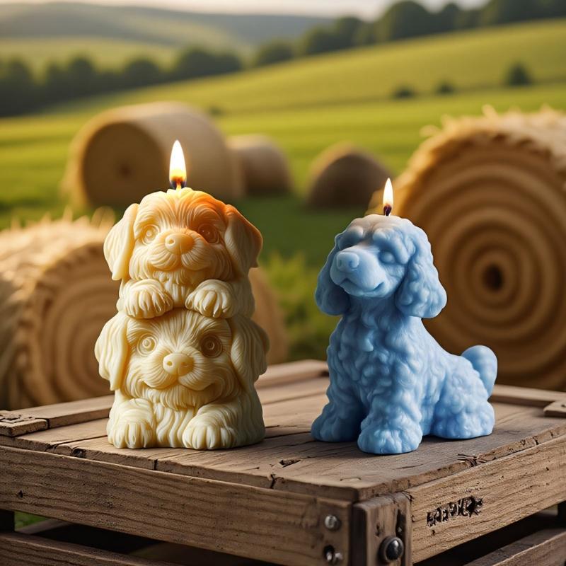 Pet Puppy Candle Silicone Mould Dog Figurine Silicone Mold For Epoxy Resin Craft Handmade Candle Soap Chocolate Baking
