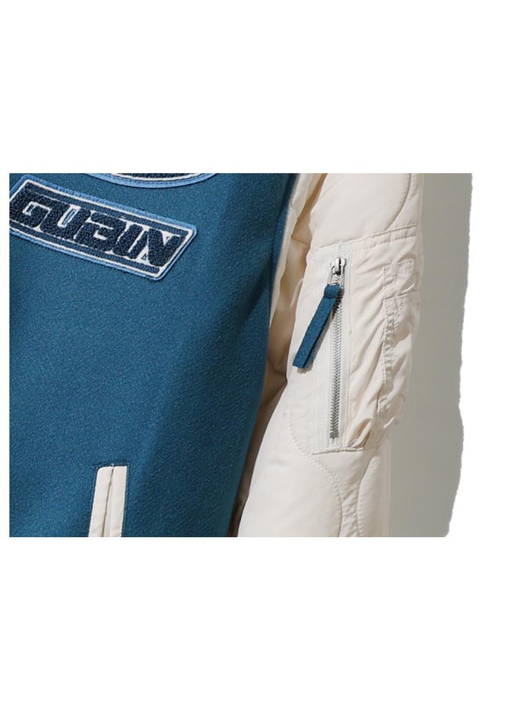 Gubin Quilted Point Varsity Jacket - Blue