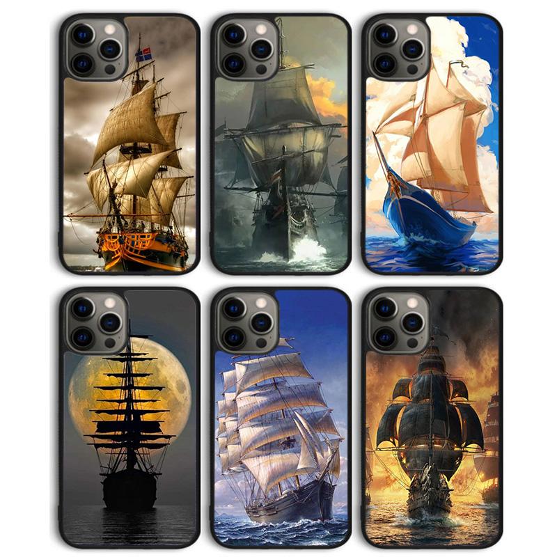 Sailing Pirate Ship Boat Phone Case Back Cover for iPhone 17 Air 16 15 14 13 11 12 Pro Max PlusS Shell Coque