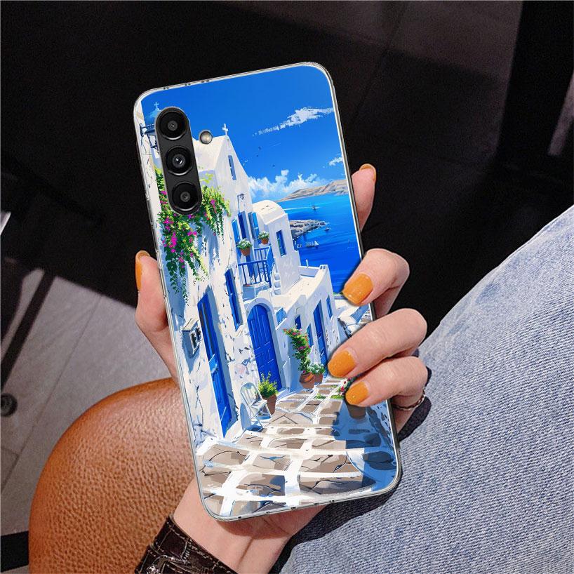 Greece In Summer Santorini Phone Case For Samsung Galaxy A17 A16 A15 A14 A13 A57 A56 A55 A54 A53 A37 A36 A35 A34 A33 A26 A25 A24