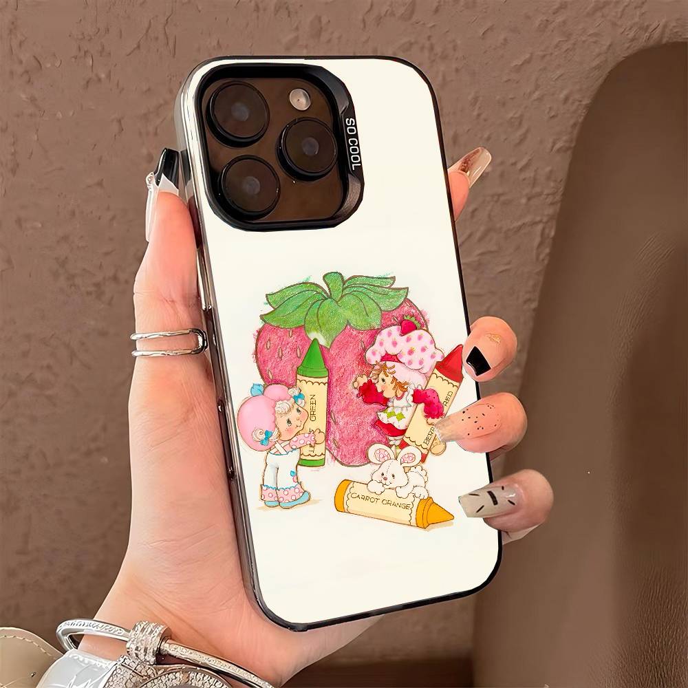 Strawberry Sh-SHortcakeS phone case for iPhone 17 17Air 16 15 14 13 12 11 Pro Max Plus Colorful Silver