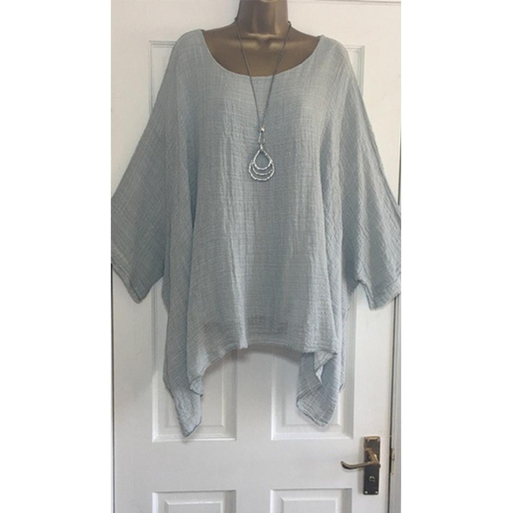 Női póló Közepes ujjú Egyszínű Alkalmi Laza Denevérszárnyú ujjú Kerek nyakkivágású Póló Női Szexi Plus Size Felső