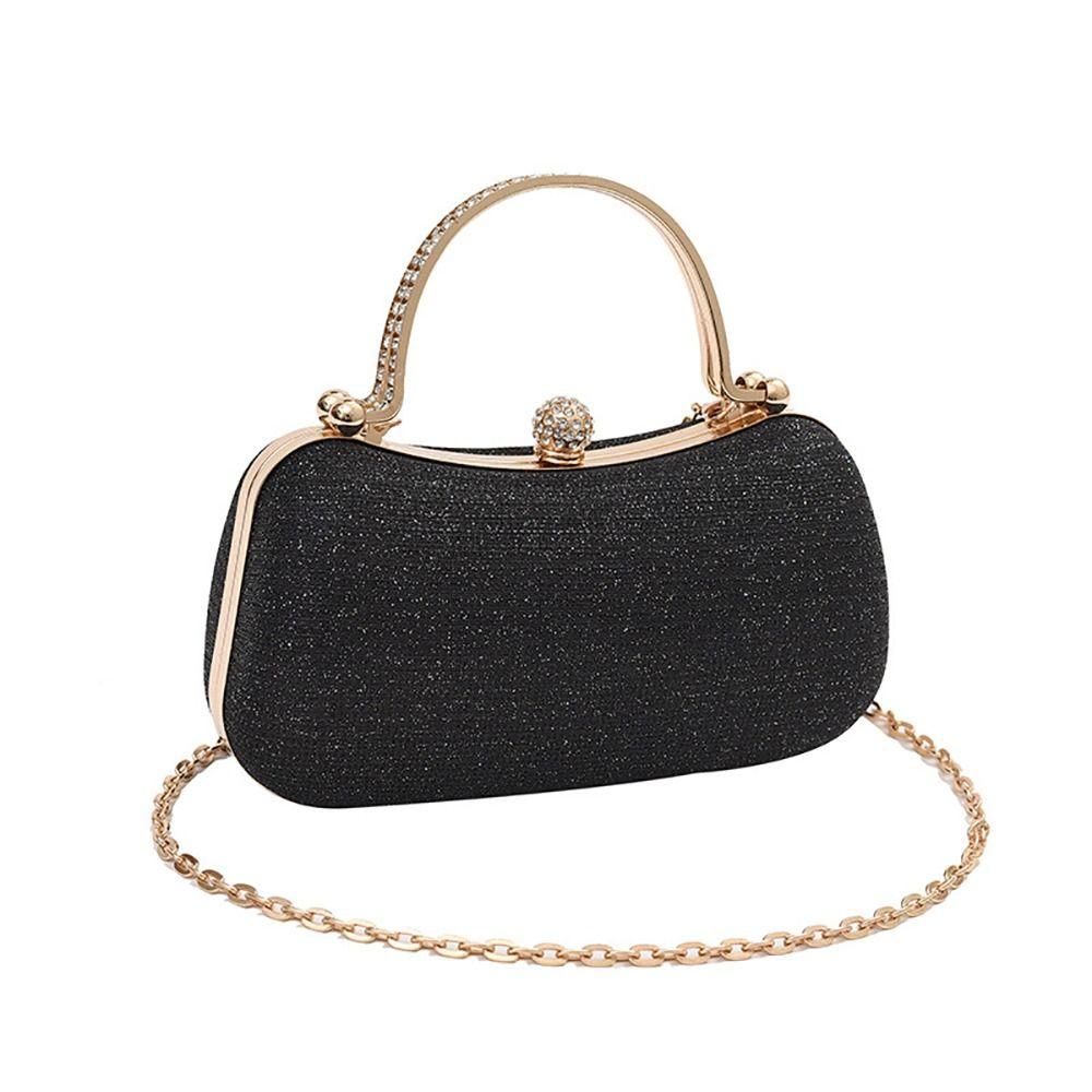 Fashion Egg Shape Evening Bag Beaded Rhinestones Chain Purse Women Clutch Bag Black Silver Gold Colors Dinner Bag Handbags