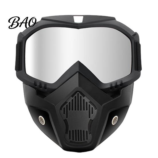 Clear Vision Work Goggles Full Face Goggle Mask, Detachable Cycling Mask with Anti-Fog HD Safety Lens, Large Viewing Hood, Anti-UV Shield for