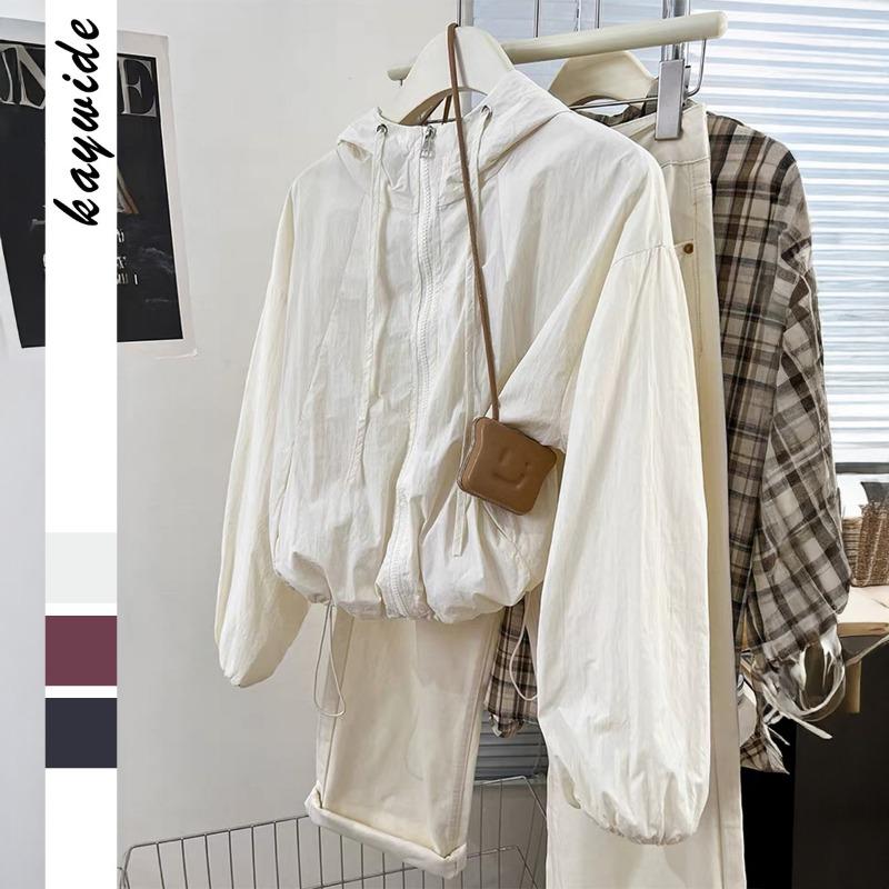 

Повседневная куртка на молнии, простая однотонная, с длинными рукавами, для женщин, осень-зима 2025 S белый