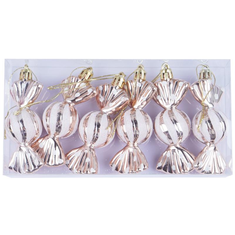 6Pcs Christmas Candy Pendant Plastic Xmas Tree Hanging Ornament Marry Christmas Decoration Home Navidad Noel New Year Kids Gift