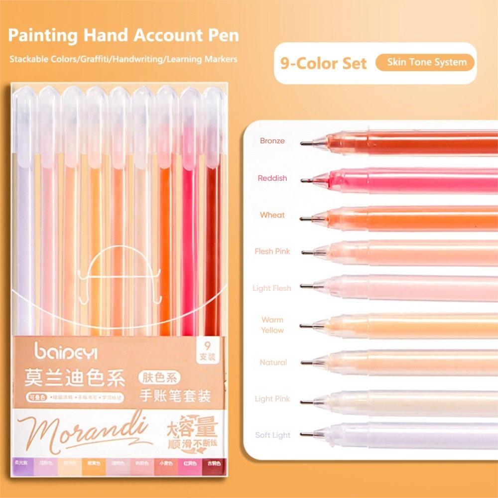 

9 кольорів/набір 9 кольорів Набір ручок для ручного обліку Великої місткості Кольорова гелева ручка-маркер Канцелярське приладдя 08