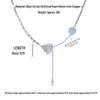 Blue & White Gradient Crushed Ice Heart Necklace - Women's Light Luxury Niche Clavicle Chain, Cool Original Design.