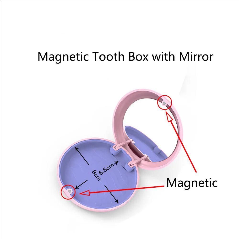 1 Pcs Dental Denture Storage Box with Mirror Oral Care Portable Boxs
