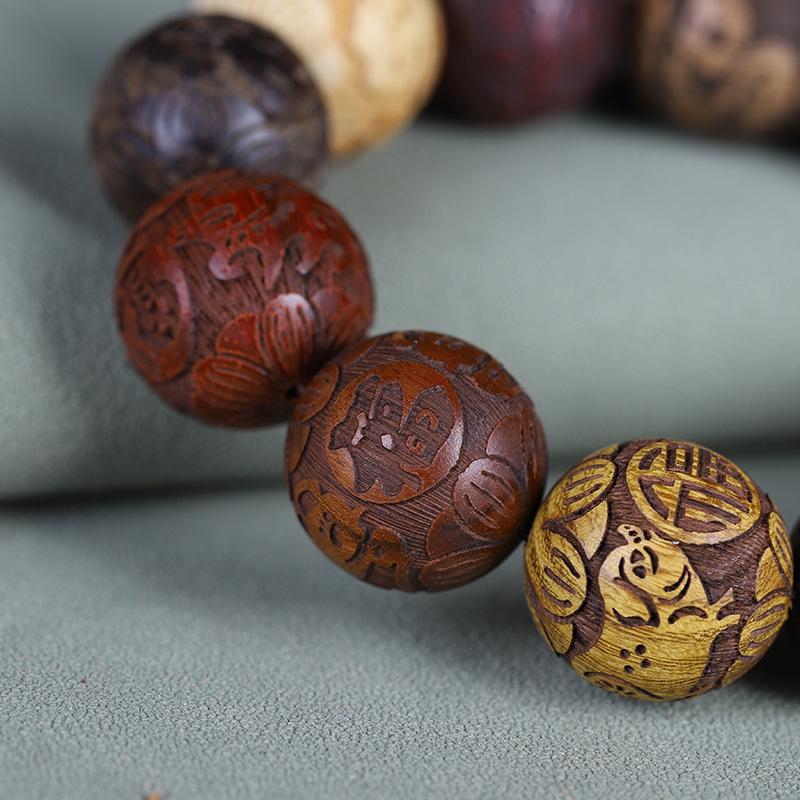 Znamenie zverokruhu Vyrezávané Santalové drevo a Palisandrové drevo Náramok - Unisex Budhistické korálky