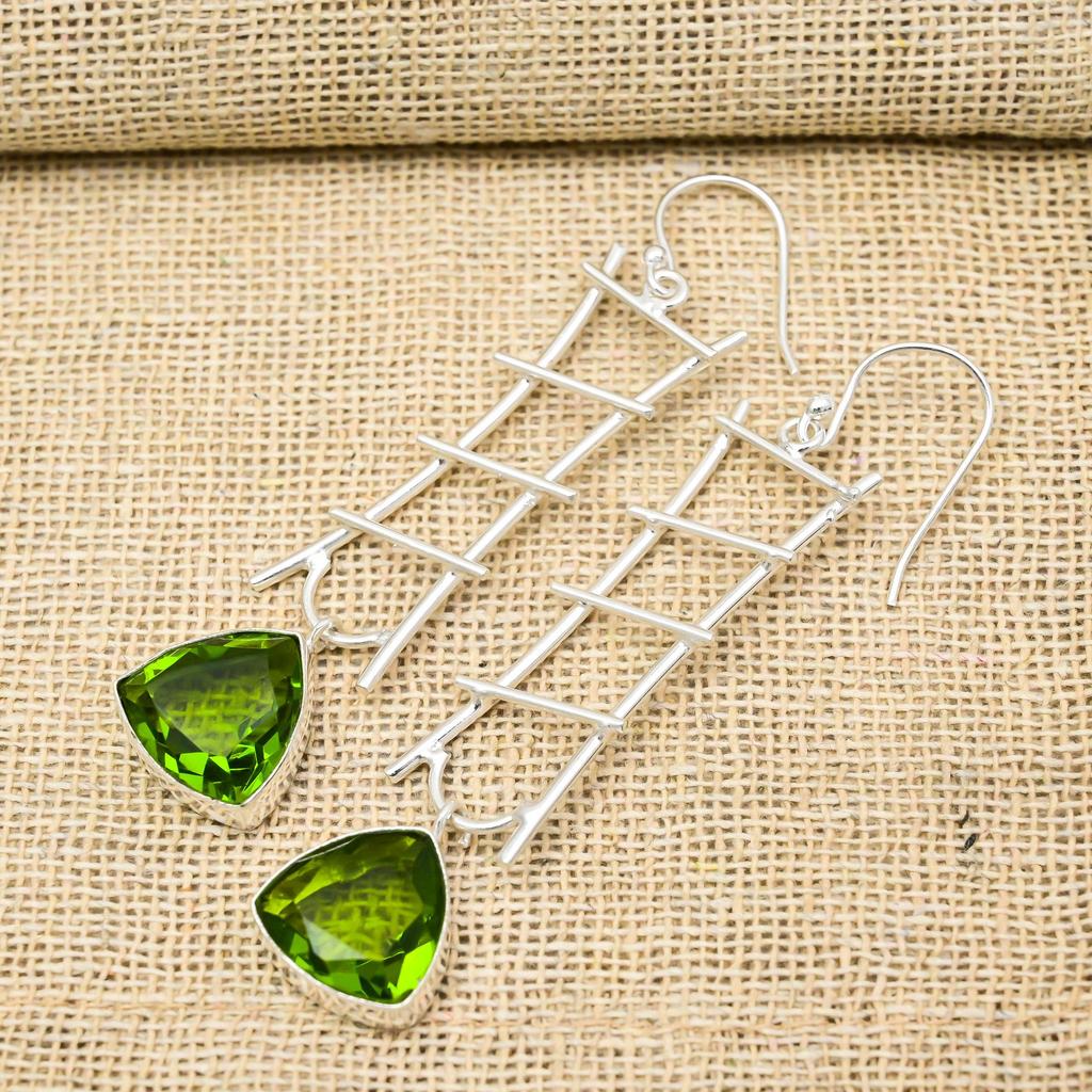 Cercei peridot bijuterii cu pietre prețioase, cercei din argint 925 solid, bijuterii lucrate manual Cercei cu piatră de naștere, cadou pentru el