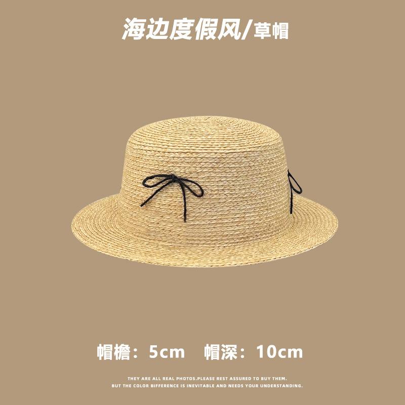 Cappello di paglia donna estate nuovo vacanza al mare spiaggia cappello parasole coprivolto francese cappello parasole cappello protezione solare foto