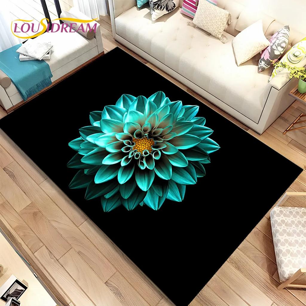 Nordic 3D Daisy Flower Area Rug,Carpet Rug for Home Living Room Children Bedroom Sofa Doormat Decor,kids Play Non-slip Floor Mat