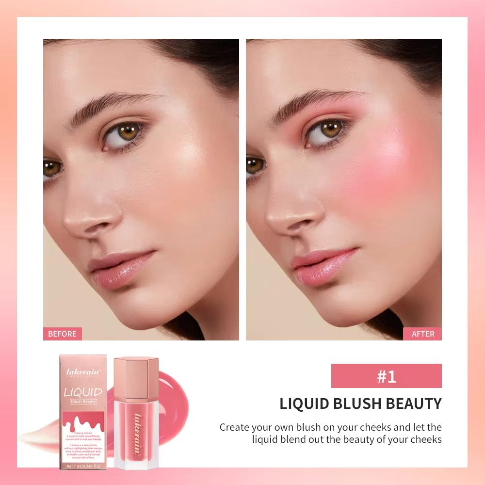 Neues flüssiges Rouge für das Gesicht mit Schwamm Nährende Rouge-Creme Wasserfest Mehrzweck Augen Lippen Make-up Rouge-Stick Kosmetik