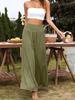 Summer Khaki Casual Cotton Linen High Waist Pants For Women Office Lady Loose Trousers Fashion Solid Baggy Pants Spodnie