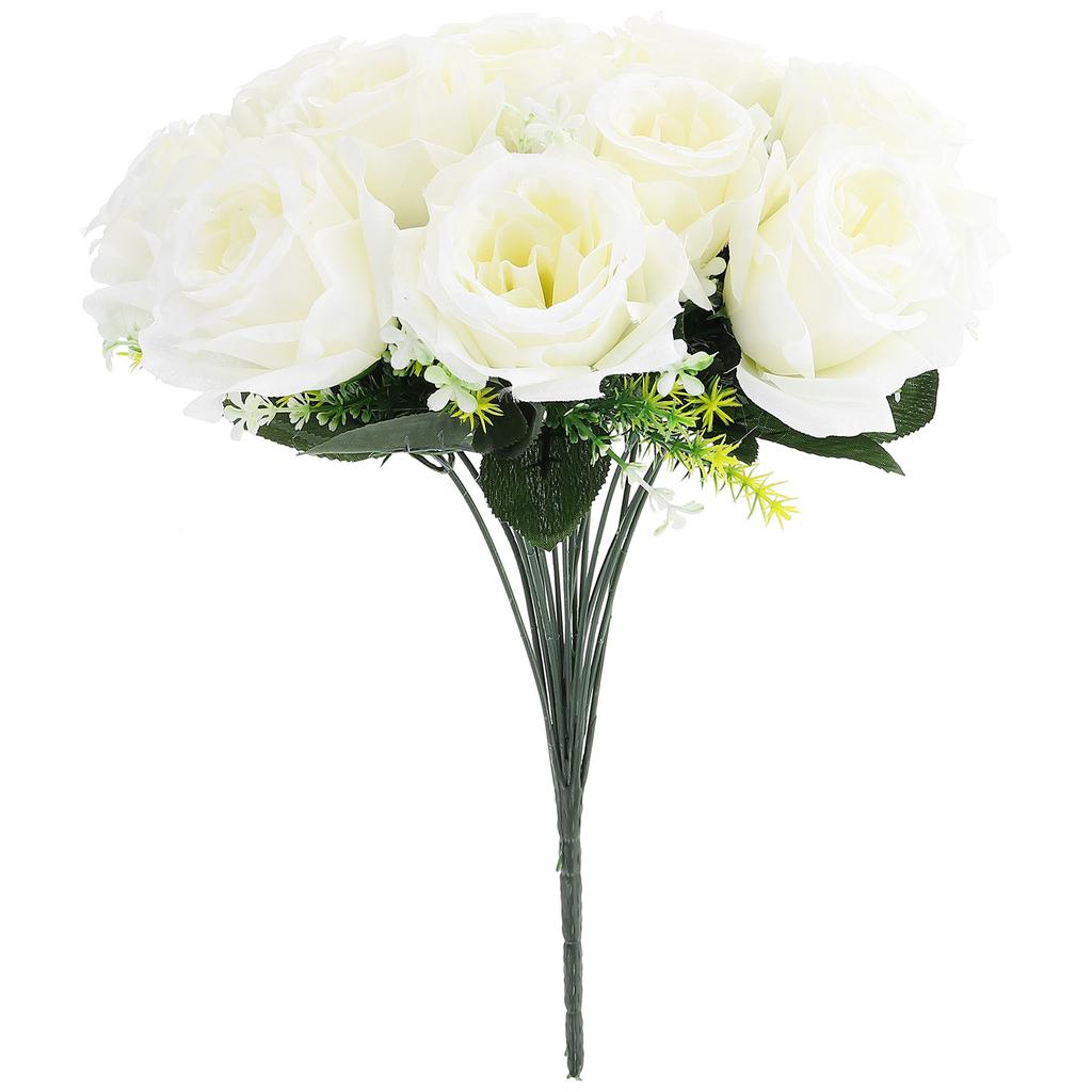 Artificial Rose Flowers Small Beautiful Bouquet for Funeral Memorial Cemetery Grave Arrangement Artificial Flowers