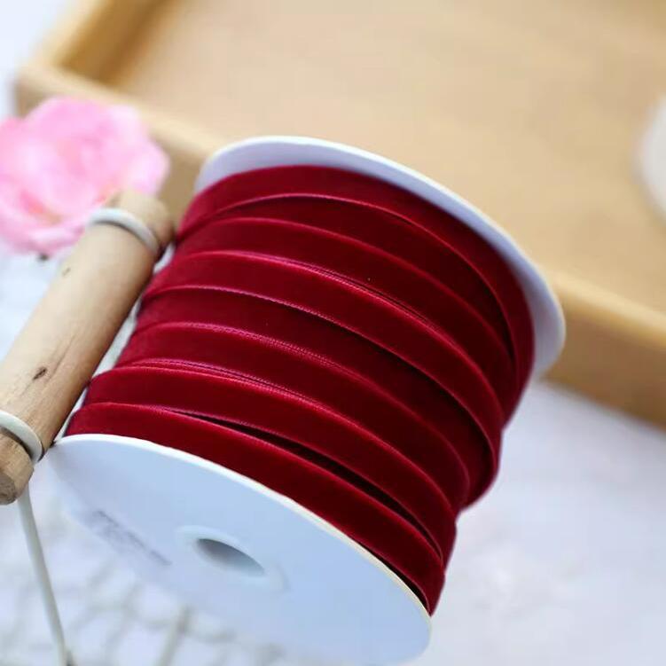 10 Yards Single-Sided Plush Tape Velvet Ribbon DlY Lace Decoration Hair Accessory Material