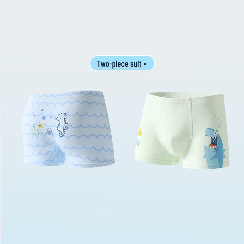 Wide Waist Non-Binding Boys' Pure Cotton Cartoon Boxer Briefs, Antibacterial Crotch, Class A, Four-Corner Design, Primary School Underwear