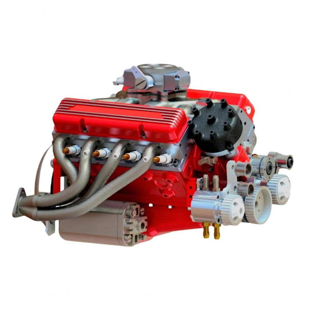 Garage Display Piece Resin V8 Engine Model Statue for Car Enthusiasts Small-block Engine Figurine Collectible Gift for Adults