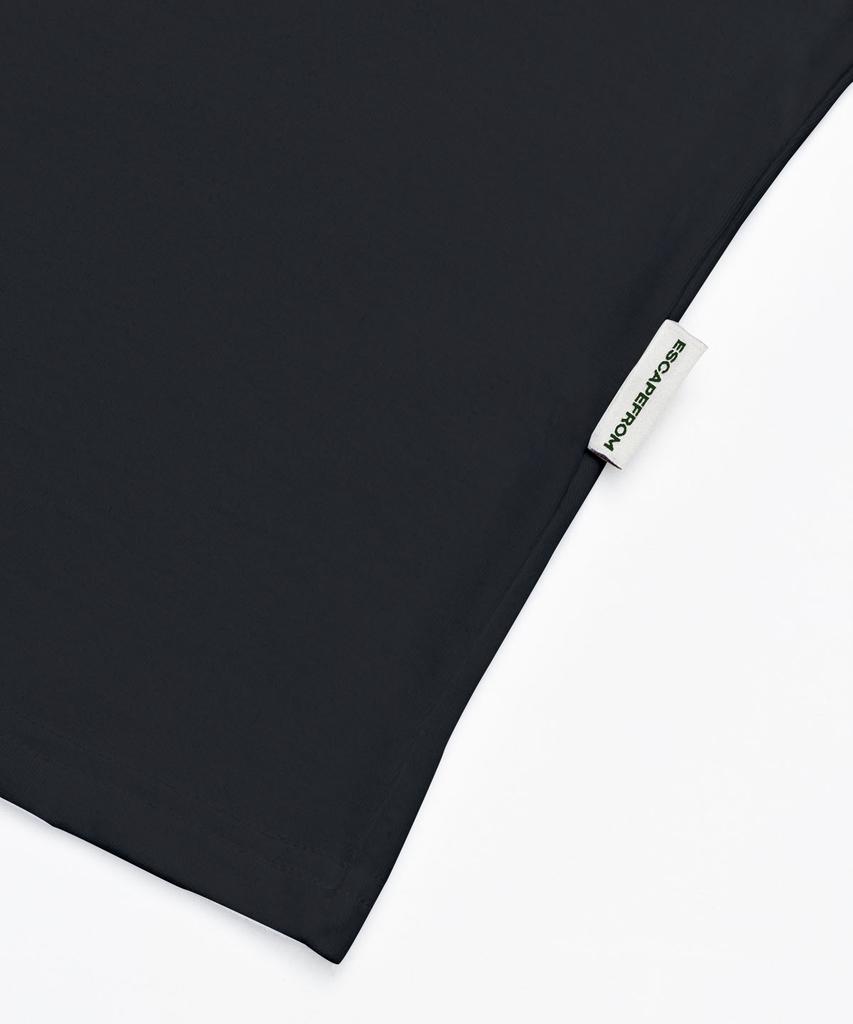 ESCAPEFROM Square Moon Print Oversized Short Sleeve T-Shirt Charcoal