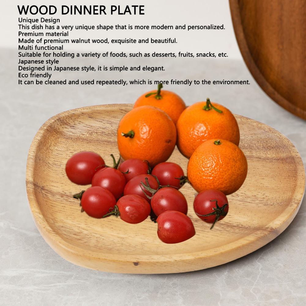 Smooth Polished Wooden Tray Irregular Shape Food Platter Lightweight Storage Tray  Cafe Shop