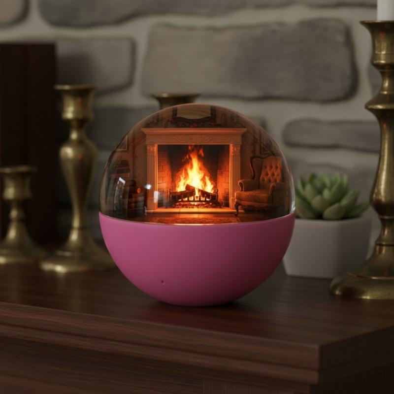 Memory Orb Ornament WiFi Crystal Ball Video Player,Memory Sphere with Electronic Screen Anniversary Christmas Gift