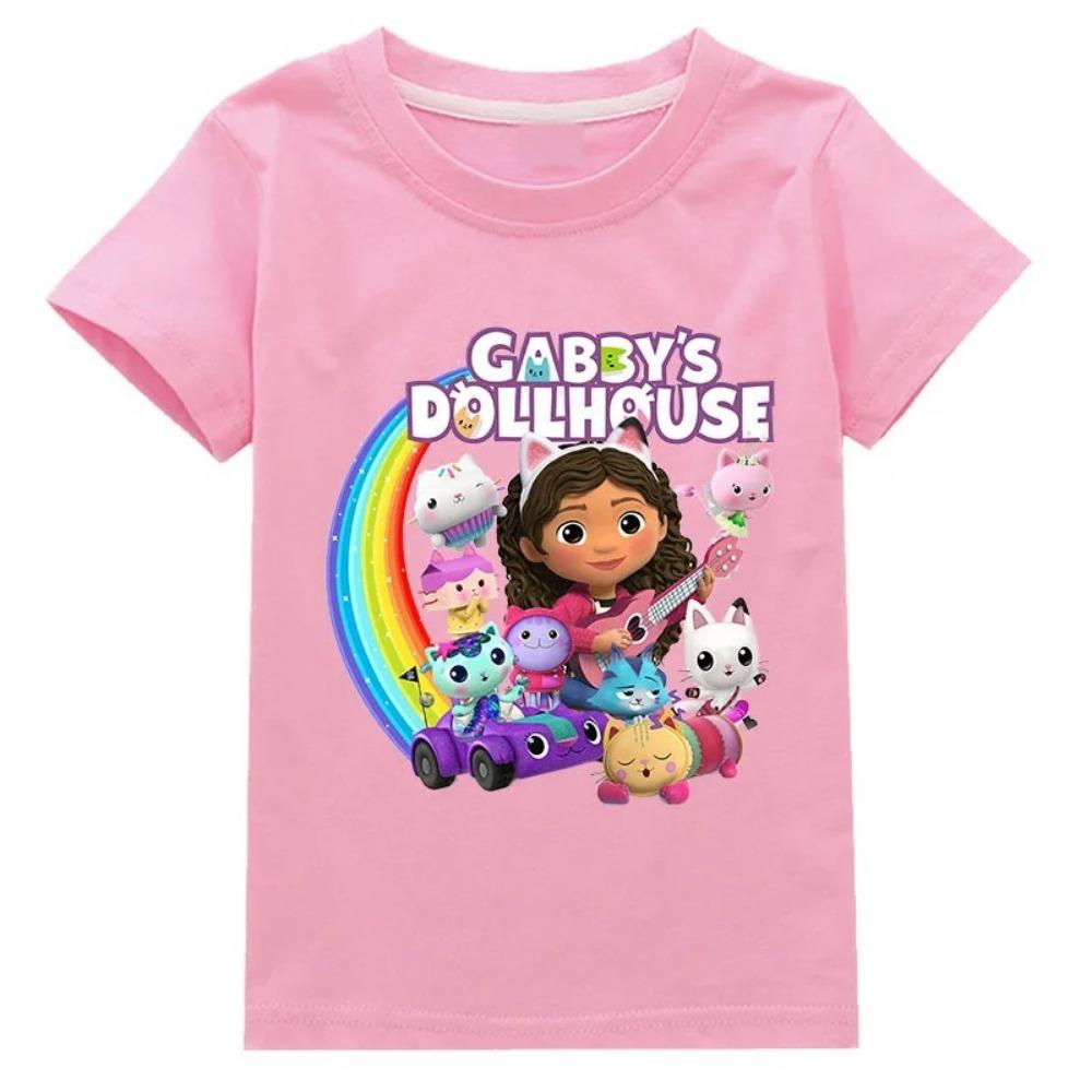 2026 T-shirt da Ragazza La Casa delle Bambole Divertente Tema Anime Estiva per Ragazzi Cotone Moda Cartone Animato Casual T-shirt Girocollo Manica Corta