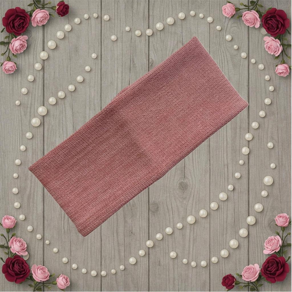 Classic Warm Acrylic Headband for Women' Youth Smooth Ears Melange Pink