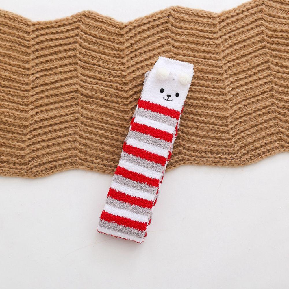 Claus Stripe Women Elk Snowman Bow Ladies Hosiery Christmas Stockings Floor Socks Cotton Calf Socks