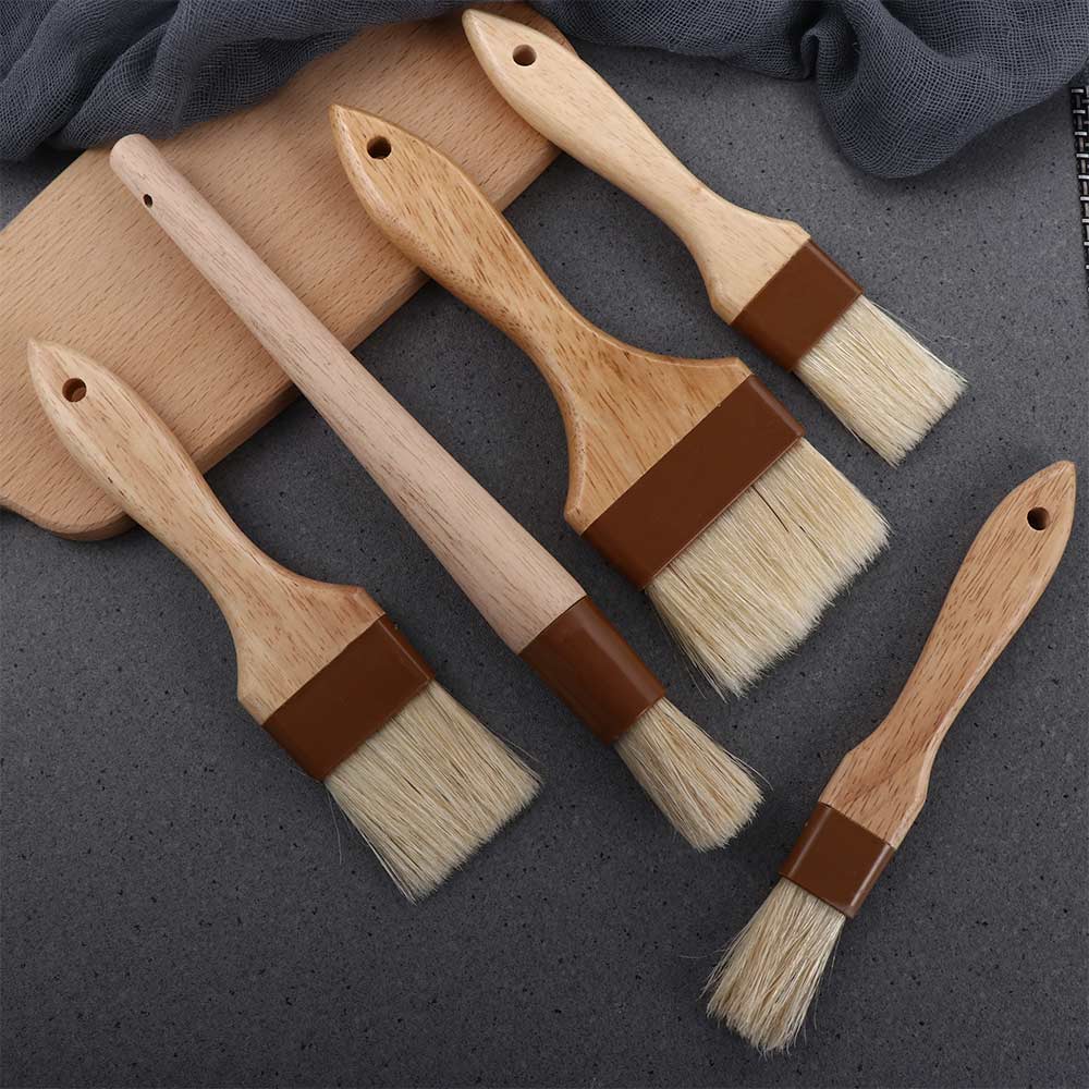 Baking Boar Bristles Wooden Handle Kitchen Pastry Brush Basting Brush Marinade Tool Sauce Baster
