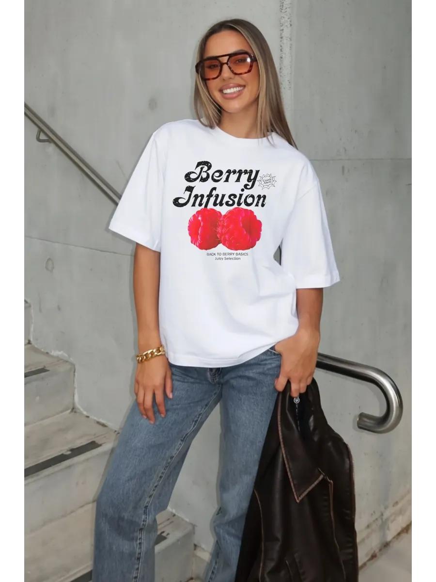 Базовая хлопковая футболка с принтом 3XL