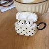 Korea Simple Cute Black Polka Dots White Silicone Earphone Case for Apple Airpods 1 2 3 4 Pro 3 2 Soft Cover With