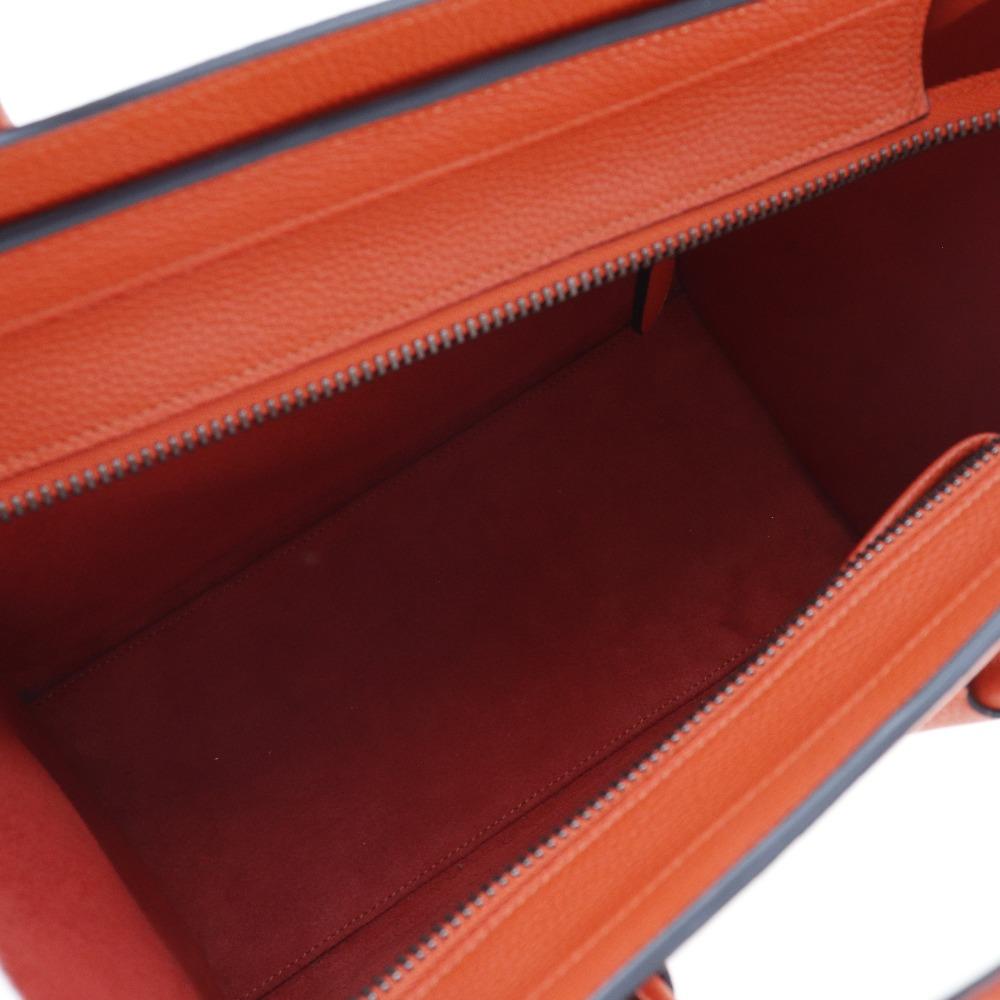 Celine Gepäck Micro-Shopper Handtasche 167793DRU.27 zinnoberrotes Leder Damen Gebraucht